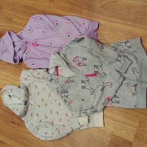 3 Girls 7/8 Medium Unicorn Rainbow Sweatshirts